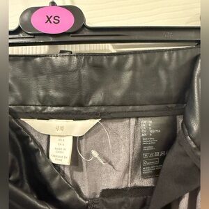 H&M Black Faux Leather Pants